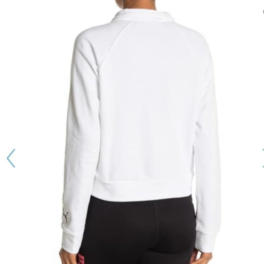 Puma 1/2 Zip Pull Over White Sweater Size XL - Picture 2 of 3